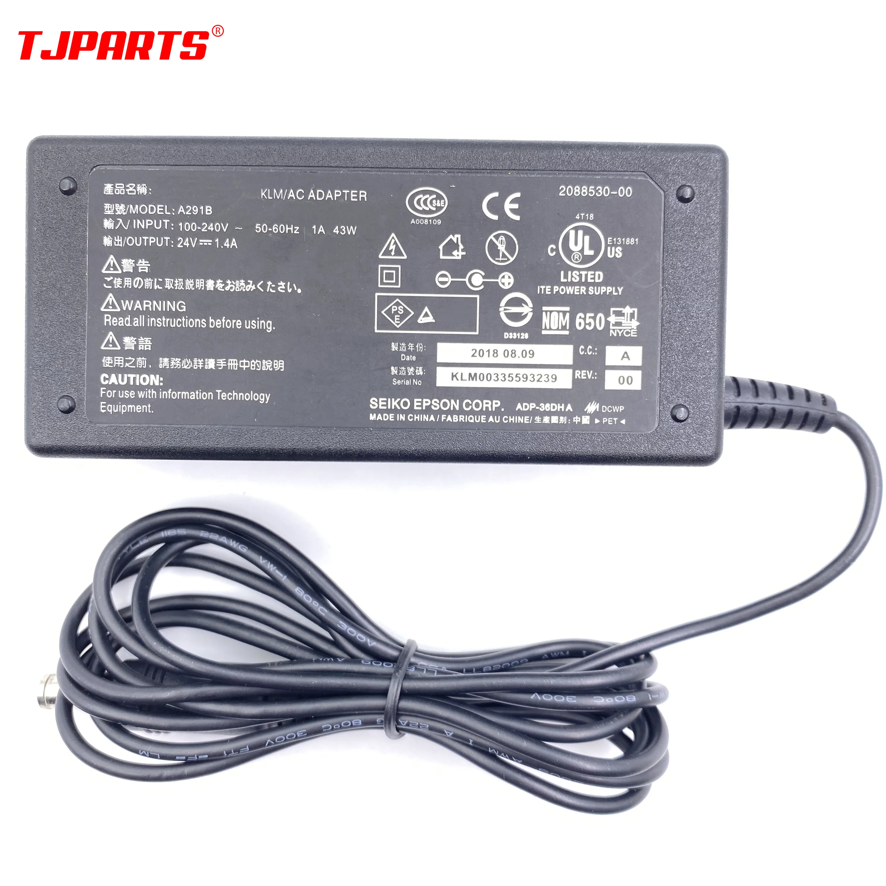 AC Adapter Charger Power Supply for Epson V500 V550 V600 V700 V750 V800 V850 3170 4180 4490 4990 GT1500 GT2500 DS510 DS520 DS560