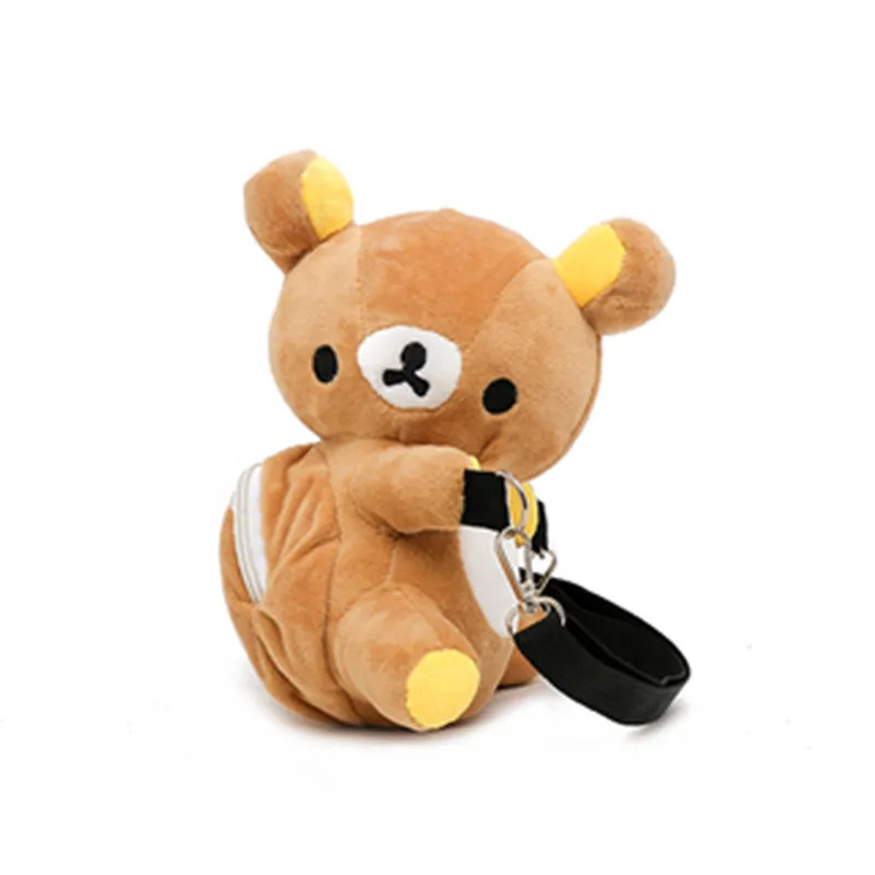 

Cute 3D Rilakkuma Bear Shoulder Crossbody Bags for Teenage Girls Kids Plush Bag Children Cartoon Messenger Bag Purse Wallet