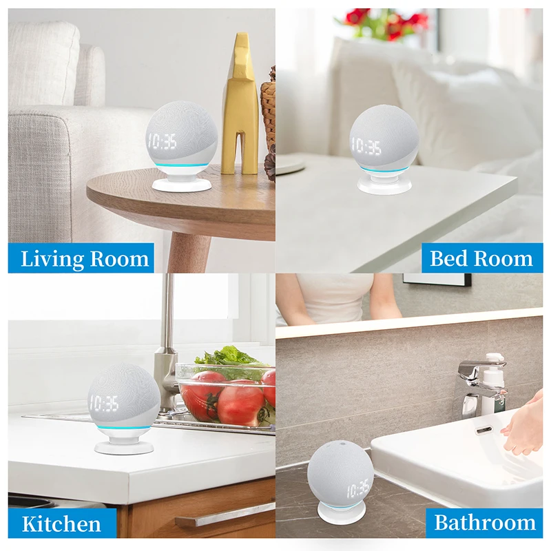 LINGYOU منفذ جدار جبل حامل سطح المكتب ل Alexa Echo Dot 5th 4th Gen مكبر الصوت الذكي توفير المساحة الملحقات دون فوضوي