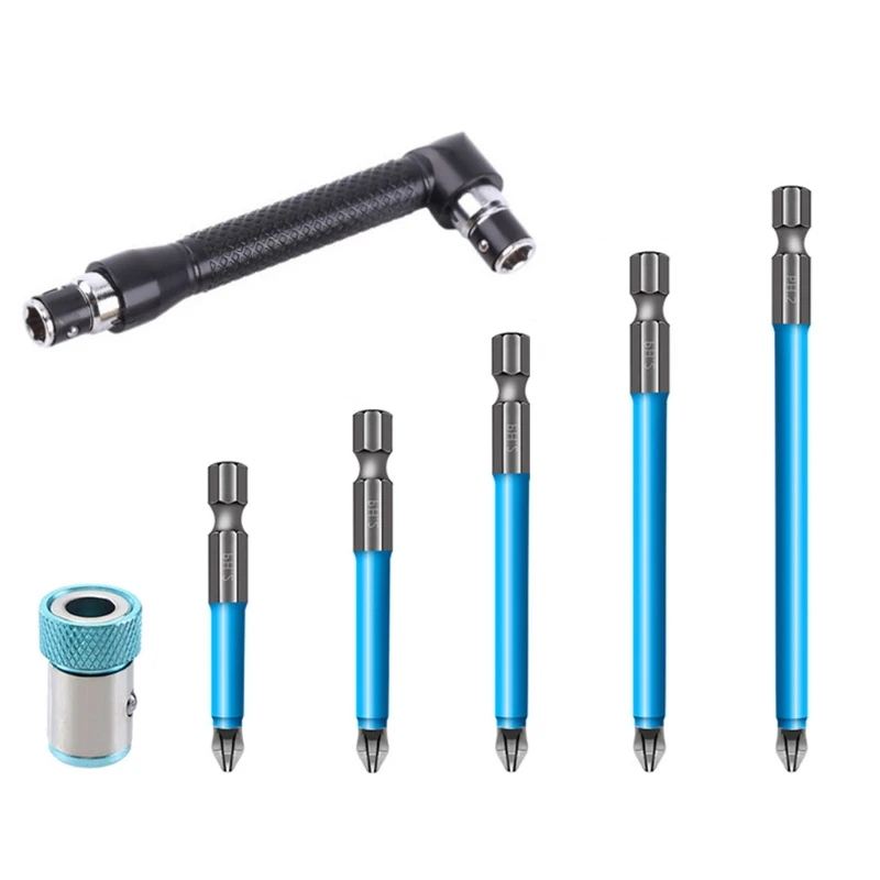 Abrasion-resistant Non-slip Durable Magnetic Cross Bits S2 Alloy Steel  Blue  Magnetic Screwdriver Head  Accessories