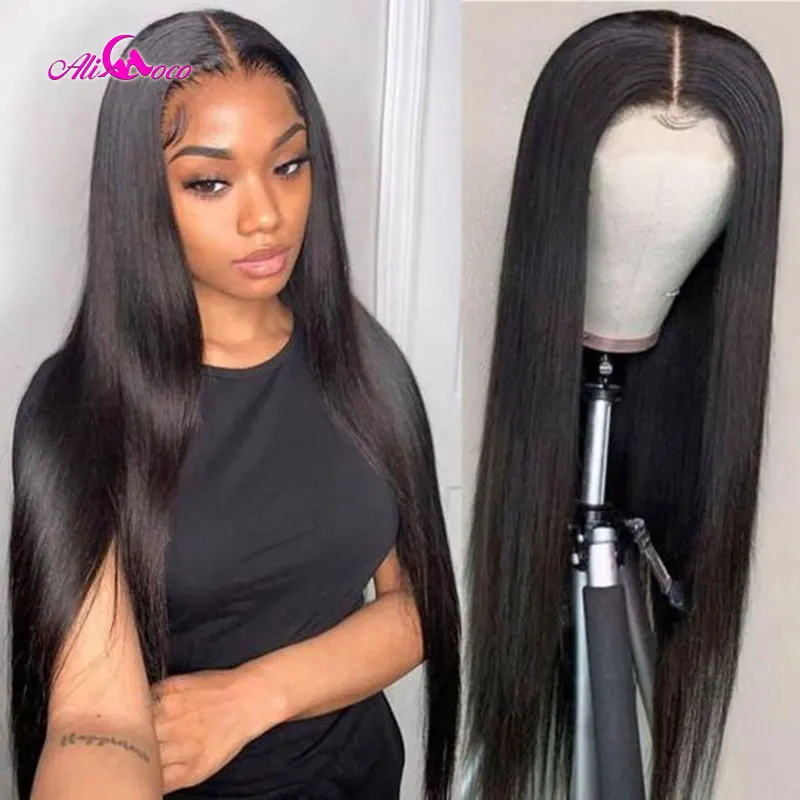 

Ali Coco 200 Density Straight Human Hair Wig 4x4 13x4 13x6 Transparent Lace Frontal Wigs Natural Color Lace Front Wig For Women