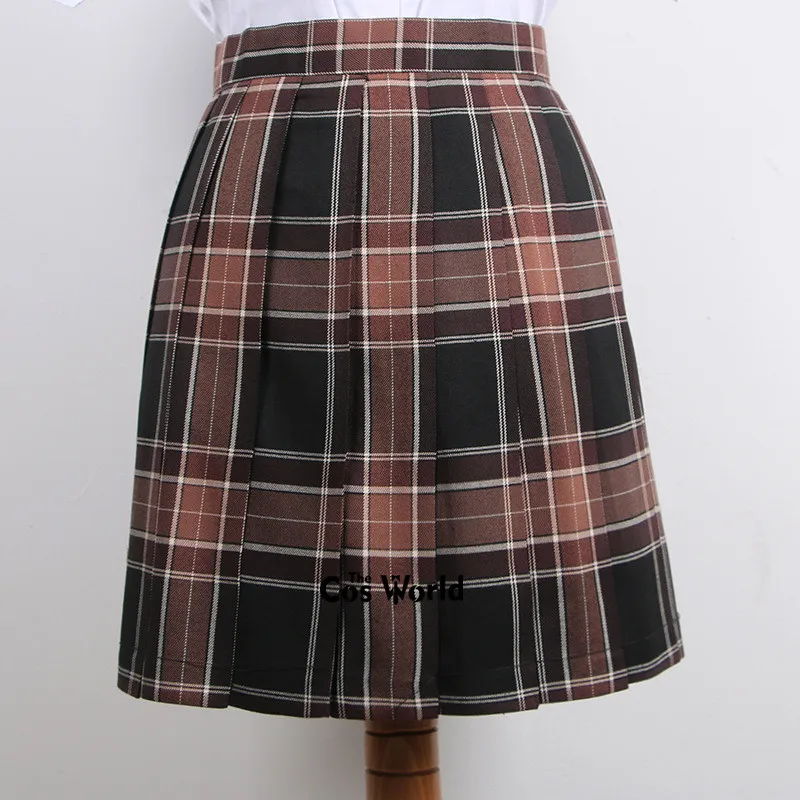 [Schwarz Zucker] Mädchen der Japanischen Sommer Hohe Taille Gefaltete Plaid Röcke Für JK Schuluniform Studenten Tücher