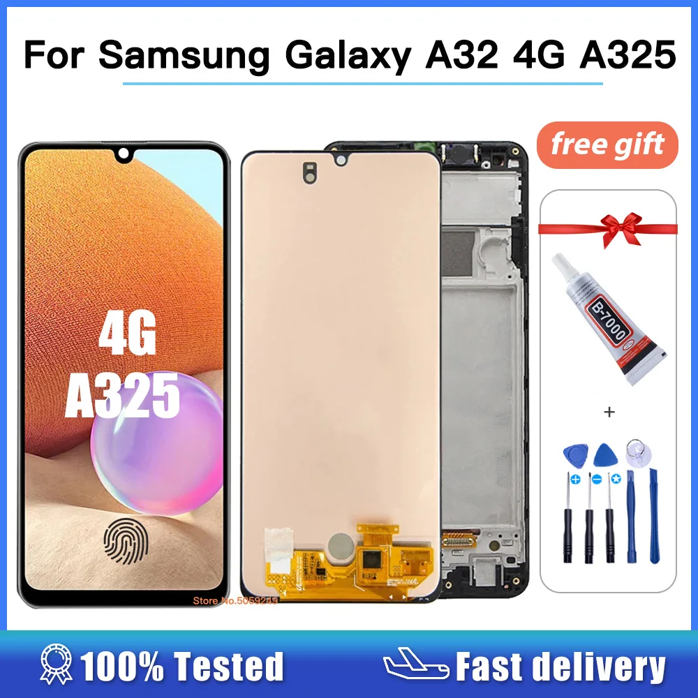 ЖК-дисплей 6,4 дюйма Amoled / TFT для Samsung Galaxy A32 4G, сенсорный экран с дигитайзером в сборе для Samsung A325, A325F, SM-A325M A325F/DS