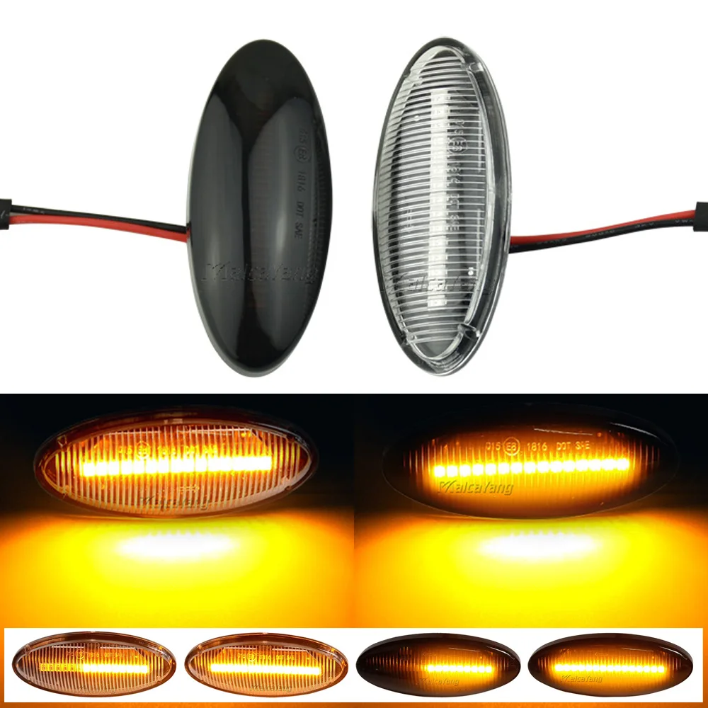 2PCS Car LED Dynamic Blinker Turn Signal Light Side Marker Lamp For Opel Vauxhall Vectra B 1995-2003