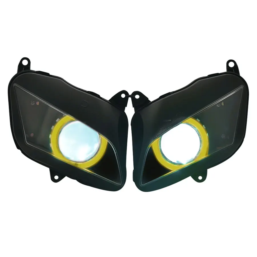 

Motorcycle Custom Headlight Yellow Angel Eyes Head Lamp Assembled Headlight Fit For Honda CBR600 RR CBR600RR F5 2007-12