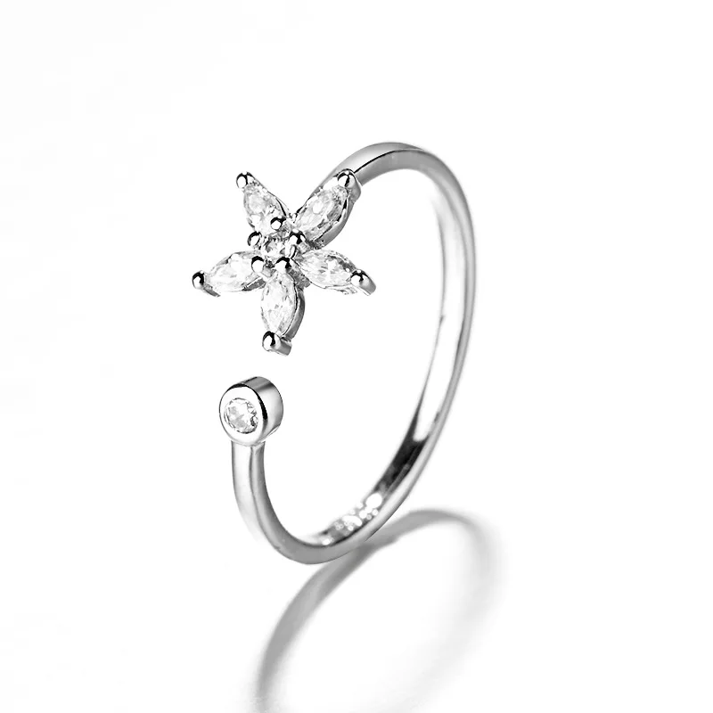 Versilberte Blütenblätter-Ringe für Frauen, süßer, schlichter, modischer, offener, verstellbarer Schmetterlingsring, Partyschmuck, Geburtstagsgeschenk – Detail 23