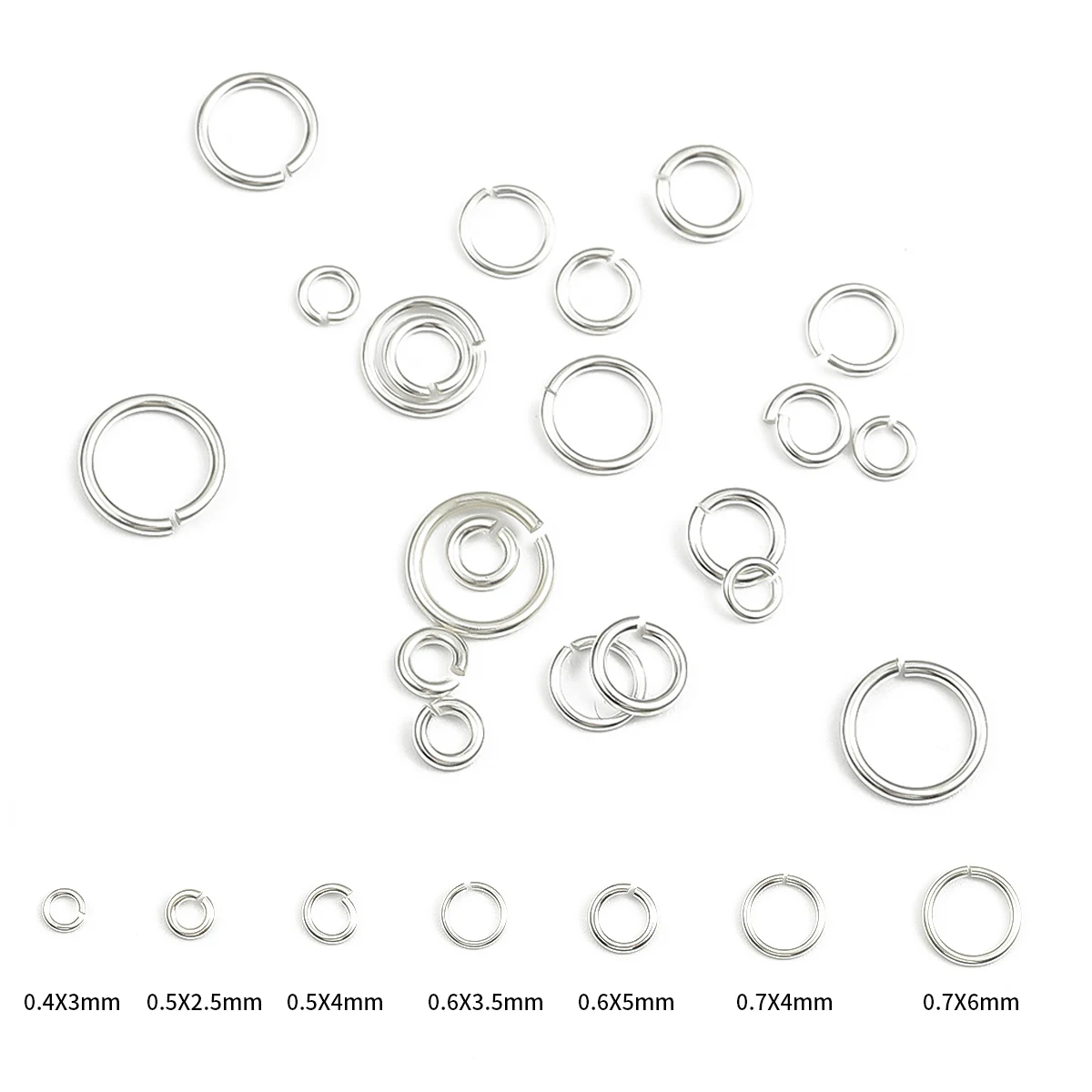 2.5/3/3.5/4/5/6mm 925 Silver Single Lap Open Jump Rings Connector For DIY Earring Jewelry Making Findings Accessorie Wholesale