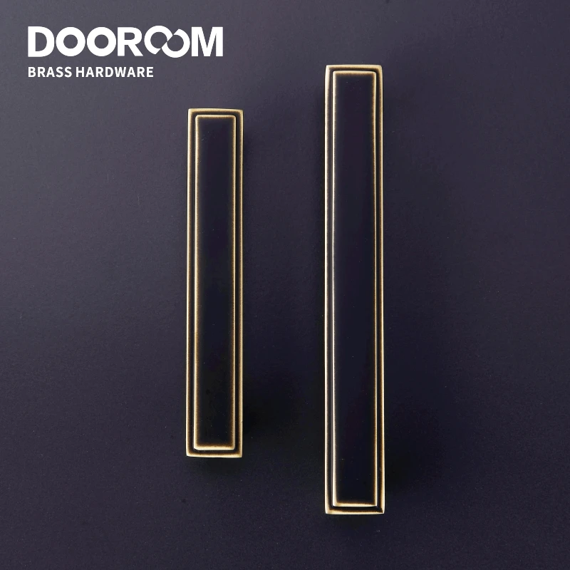 Dooroom Brass Furniture Handles Cupboard Wardrobe Dresser Cabinet Door European American Modern Chinese Black Pulls