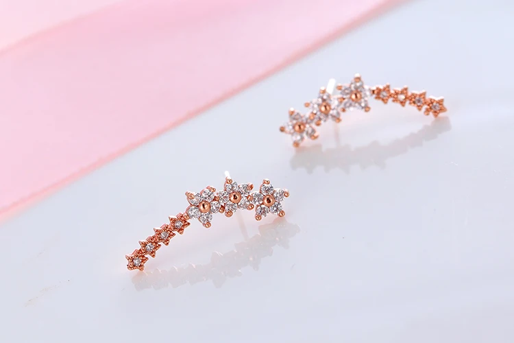 Hot sell stud earring female anti-allergic 925 sterling silver needle stud earring elegant sweet brief accessories