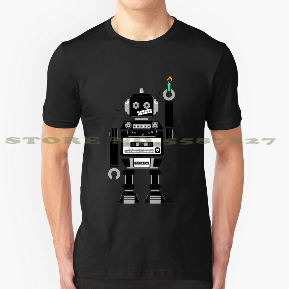 80'S Mix Tape Robot - Pascal 100% Cotton T-Shirt Robot Vintage 80S 1980S Retro Mix Tape Cassette Tape Music Songs Metal Toy