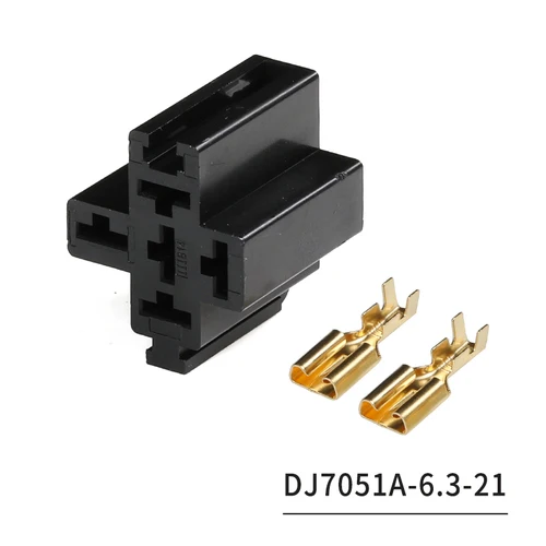 DJ7051A-6.3/9.5-21 Automotive Composite Connector 5-hole Relay Socket Insulation Sheath Matching Terminal.