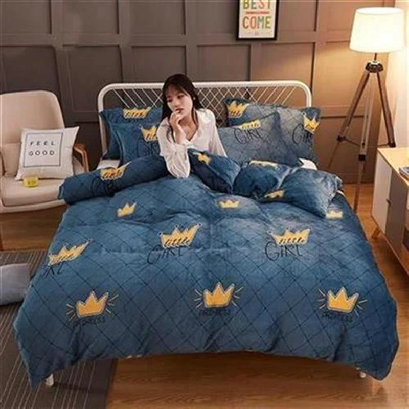 Winter Thickened Short Plush Duvet Cover, Double Coral Duvet Cover, King Size, Double and King-Size, Do not include Pillowcases