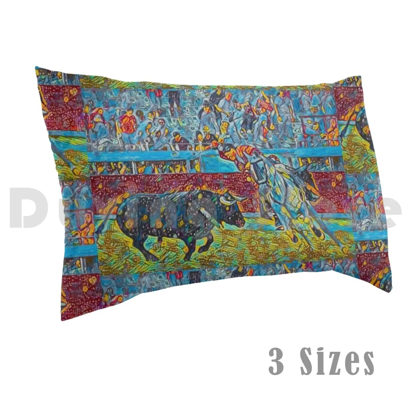 Funda de almohada Banderilla Pique, corrida de toros, carrera de toros, combate español en torero a caballo
