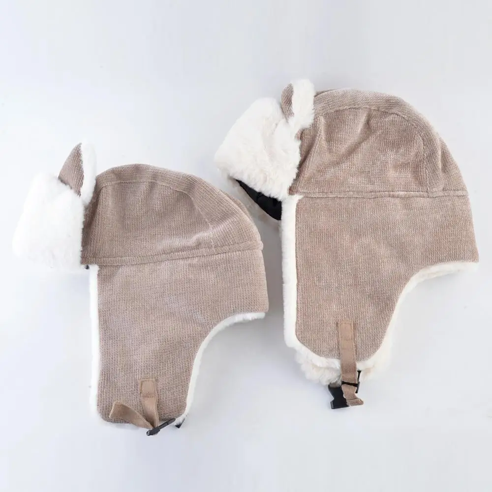 Winter Bomber Hat For Women And Children Lovely Car Ear Mom-child Hats Warm Faux Fur Hat With Earflaps Solid Color Hats Girls