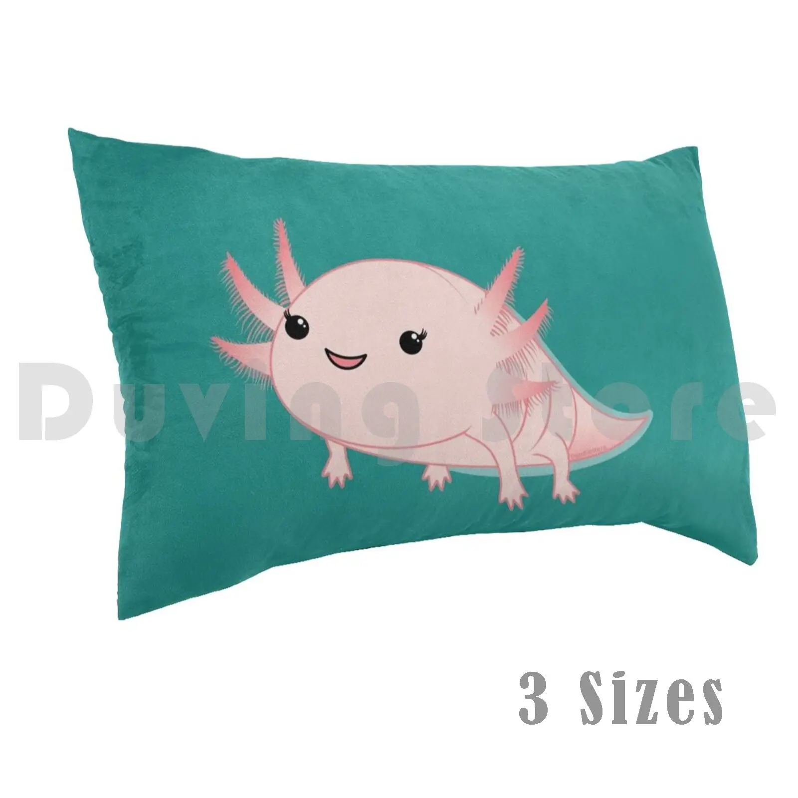 Axolotl Baby Kawaii Pillow Case Printed 35x50 Vector Axolotl Baby Kawaii Cute Animal Water Ajolote Animals