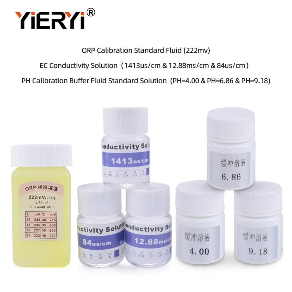 

Yieryi PH TDS EC ORP Salt Calibration Buffer 4.0 6.86 9.18 256/222MV 1413Us/cm 35Ppt 1382TDS for PH TDS EC ORP Salt Test Meter