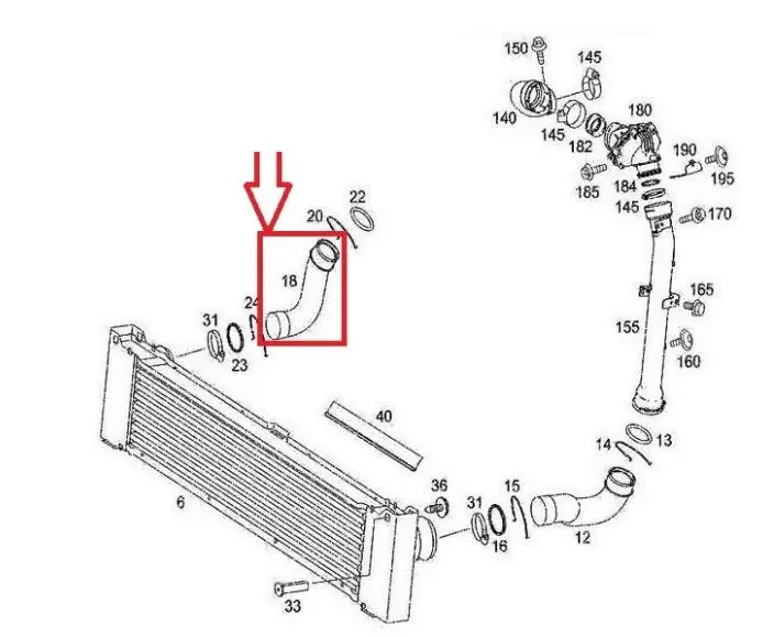 6395281982 Turbo Hose for Mercedes Vito 639 Intercooler Air Intake Hose