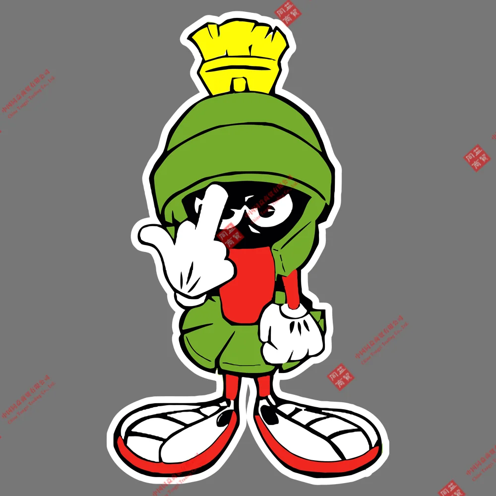 MARVIN MARVIN THE MARTIAN FLIP OFF DECAL USA STICKER CAR TRUCK WINDOW LAPTOP WALL JDM Racing Helmet Stickers