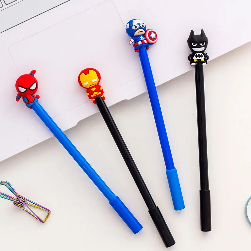 1pc Creative Students Earth Hero Cartoon Neutral Pen 0.5mm Black Pen Students Pen Stationery Wholesale