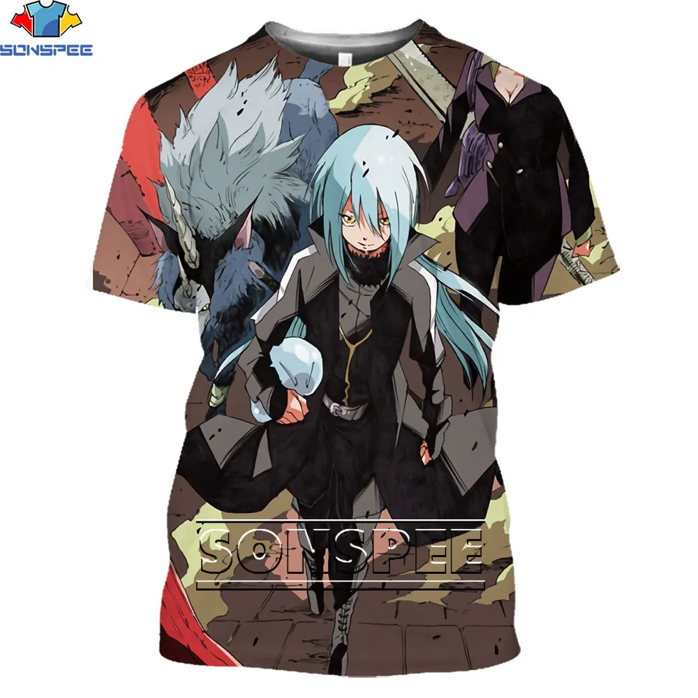 SONSPEE Anime That Time I Got Reincarnated as a Slime Shirt 3D Printing Men Women's  Harajuku Man Oversized T-shirts Kid T-shirt