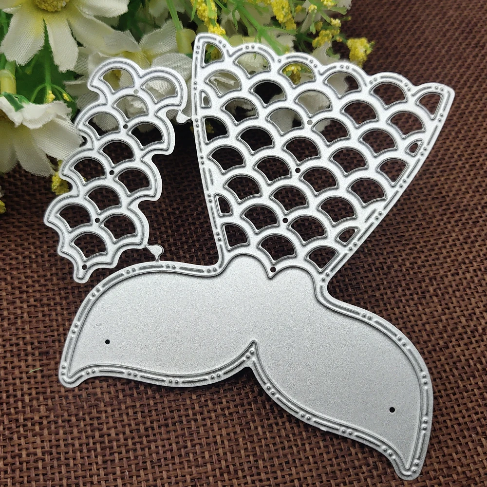 Mermaid Tail Metal stencil mold Cutting Dies decoration scrapbook die cuts Album Paper Craft Embossing DIY Card Crafts