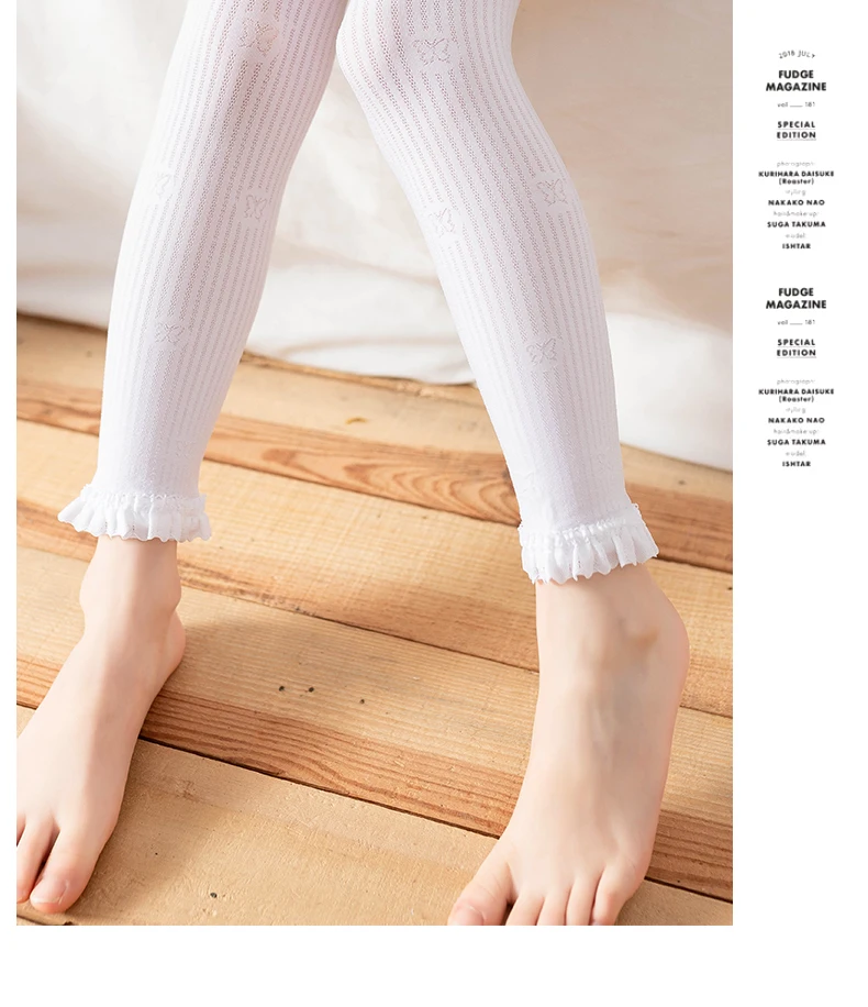 Kinder aushöhlen Stickerei schöne Schmetterling Strümpfe Sommer dünne Mädchen süße Leggings Spitze Basis Moskito Kawaii Strumpfhosen – Detail 15
