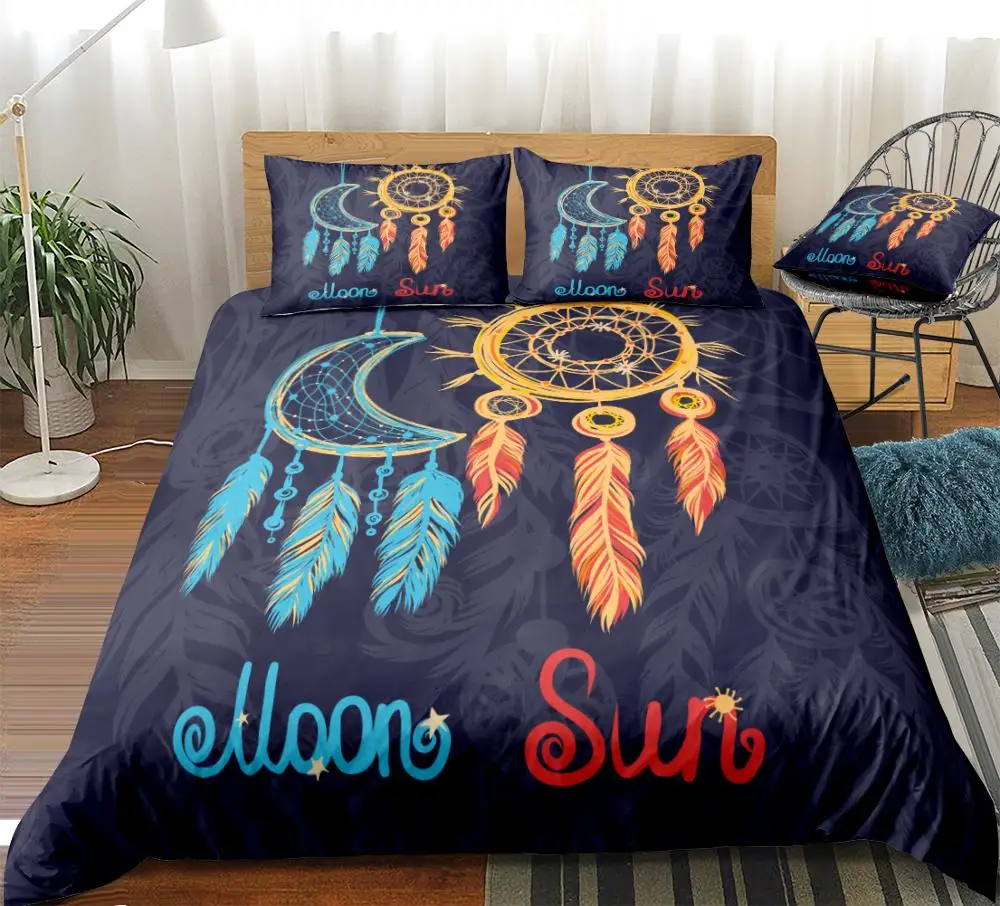 Dreamcatcher Bedding Set Bohemia Duvet Cover Set Queen Sun And Moon Home textiles Boho Bedding King drop ship