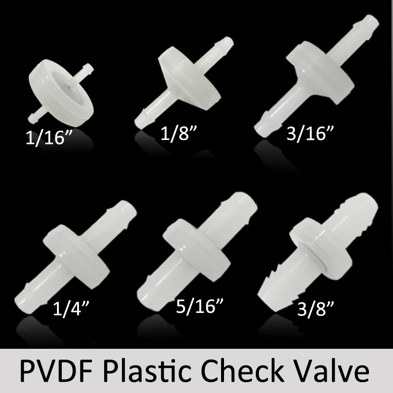 PVDF 오존 일방향 밸브, 오존 발생기용 비복귀 밸브, PVDF 플라스틱 체크 밸브, 공기 정수기 수족관용, 5 개