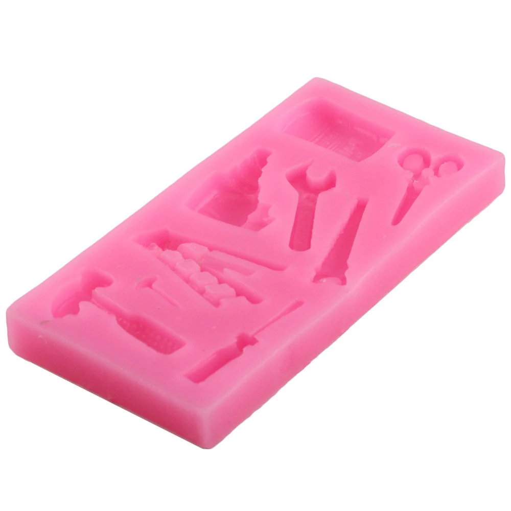 3D Hardware Spanner Scissors Saw Ladder Silicone Fondant Molds DIY Cake Decorating Tools Candy Chocolate Gumpaste Moulds