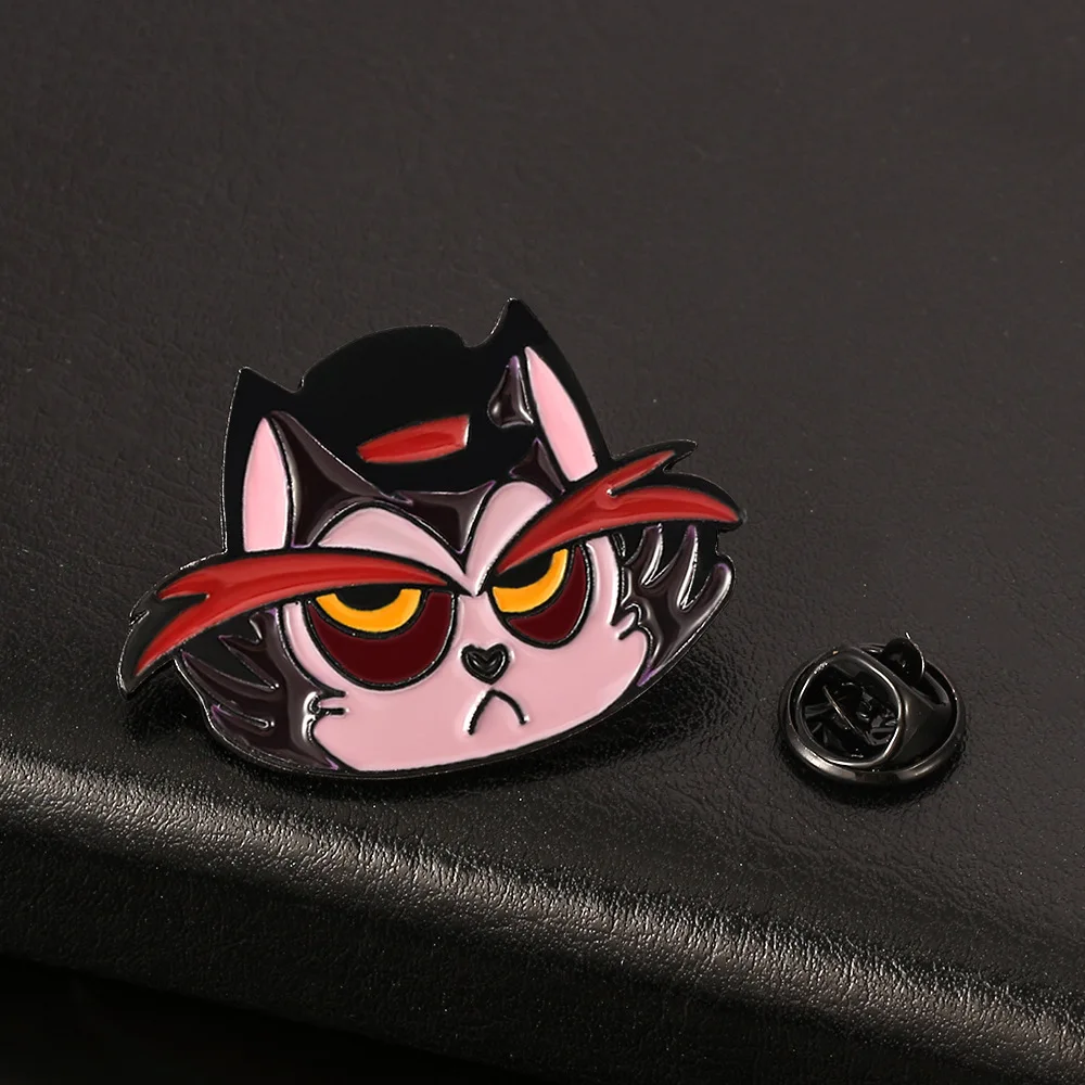 Hazbin Cosplay Hotel Cartoon Costume Props Metal Badge Pin Alloy Brooch Accessories