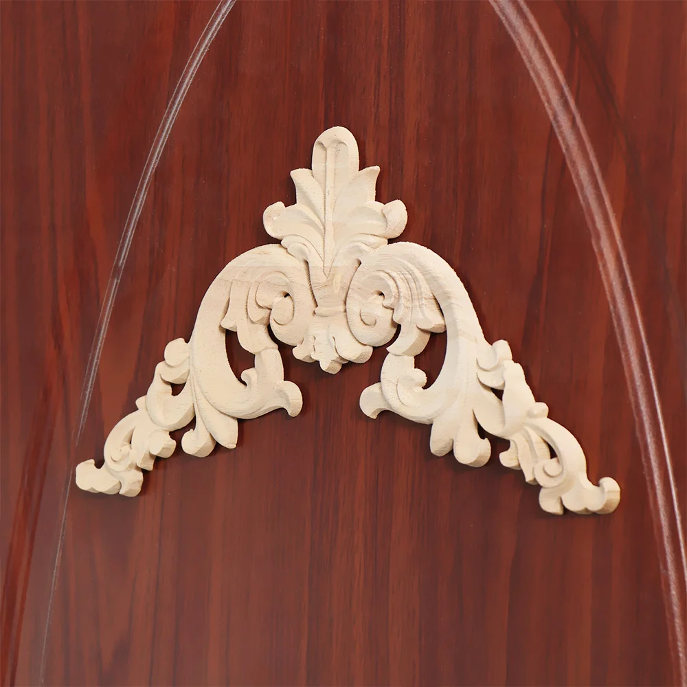 1PC Multi-styles Rubber Natural Floral Wood Carved Corner Appliques Frame Wall Door Decoration Unique Furniture Parts Crafts