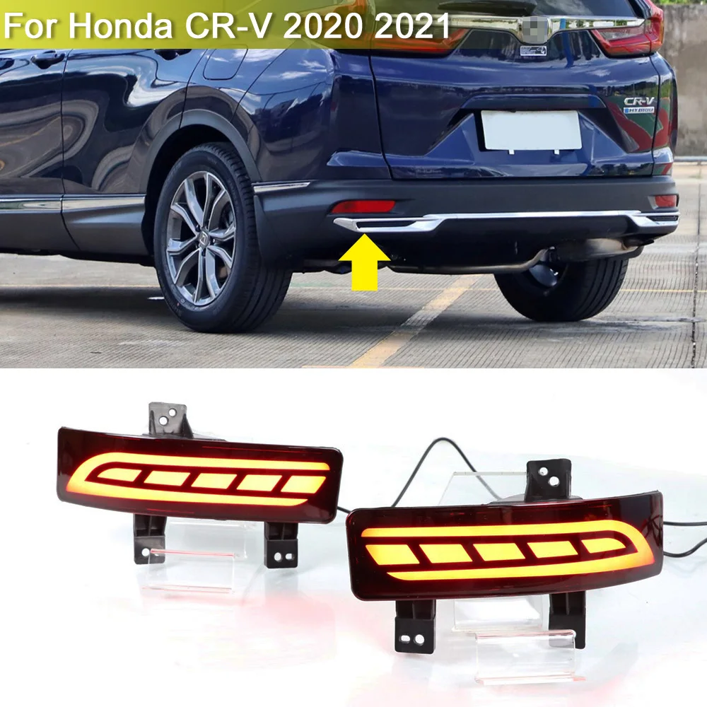 

3-in-1 LED Rear Bumper Reflector Lamp Warning Light With Tail Brake Stop Lights Turn Signal Light For Honda CRV CR-V 2020 2021