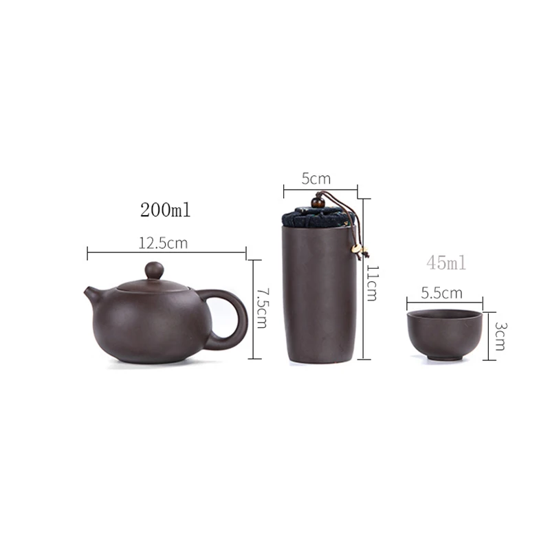 Purple Clay Travel Tea Set Yixing Teapot Drinkware Tea Cup Tureen Infuser Chinese Tea Ceremony Outdoor/Home Teaware Sets