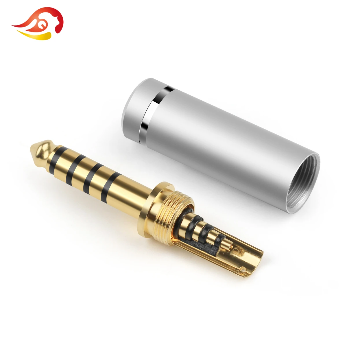 QYFANG 4.4mm 5 Pole NW-WM1ZA Earphone Plug 4-Layer Gold Plated Copper Audio Jack HiFi Headphone Wire Connector Metal Adapter