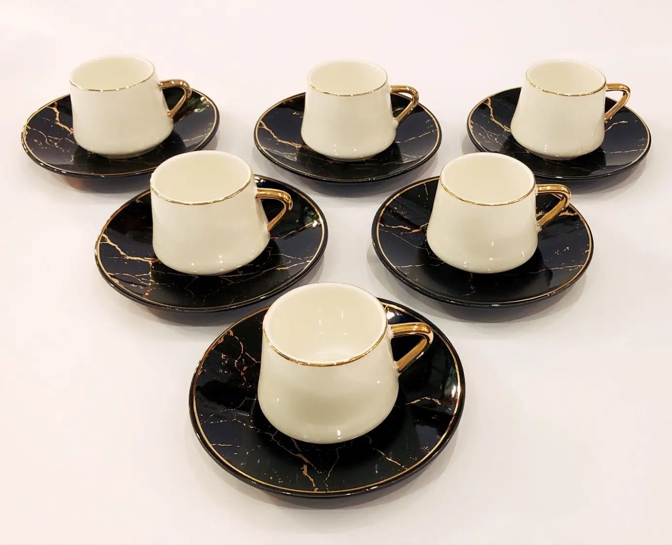 

DOLBOVI DECO VİEN MARBLE PATTERN PORCELAIN coffee FİNCAN KIT NO. FIVE mug кружка coffee cup cup