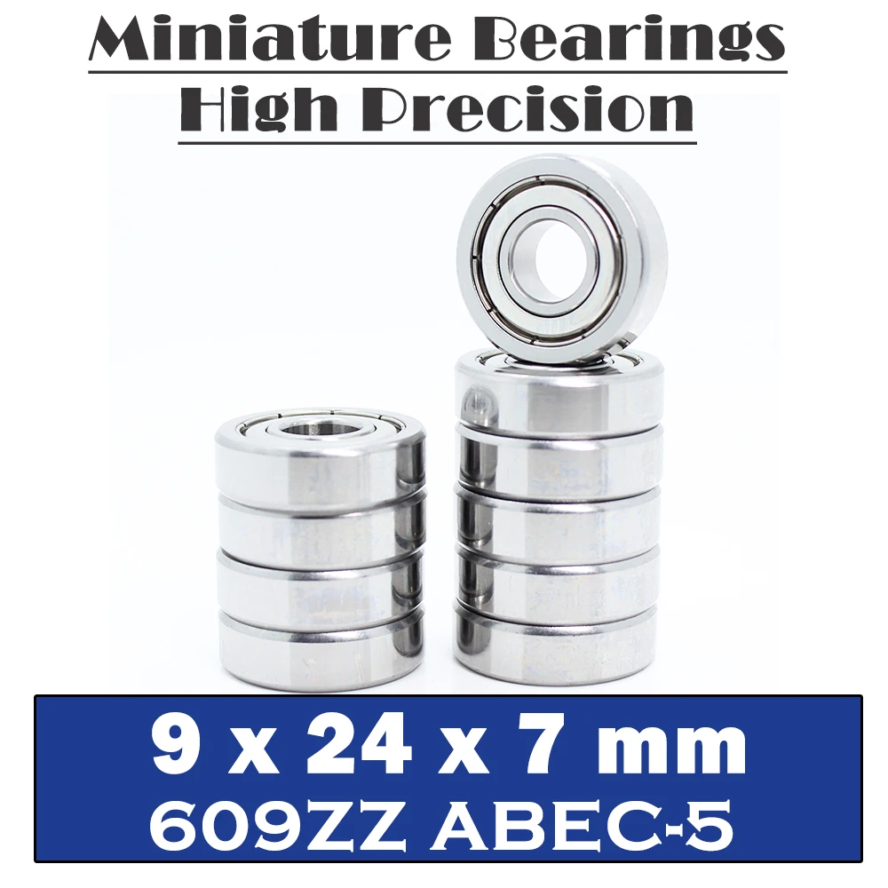 10 قطعة 609ZZ تحمل 9*24*7mm ABEC-5 مصغرة 609 ZZ الكرات 609 609 2Z تحمل 9 24 7 #1