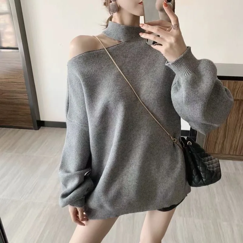 Women Pullover Style Knit Women Pullover Sweater Spring Autumn New Design Solid Printed Soft Loose Tops Lady Long Sleeve Sweater