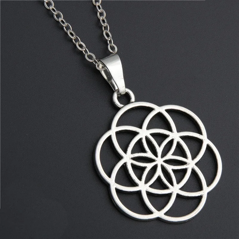 1pc Seed And Flower Of Life Yoga Jewelry Sacred Geometry Boho Jewelry Mandala Deer Pendant Necklace