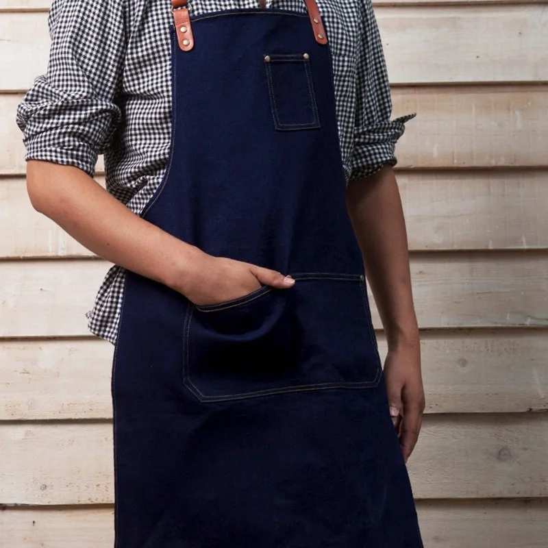 Phụ Nữ Vải Lanh Cotton Tạp Dề Không Tay Pinafore Nhà Bếp Nấu Ăn Bán Hoa Tạp Dề Vòng Dây Có Thể Điều Chỉnh Dây Đôi Móc Khóa Đầm