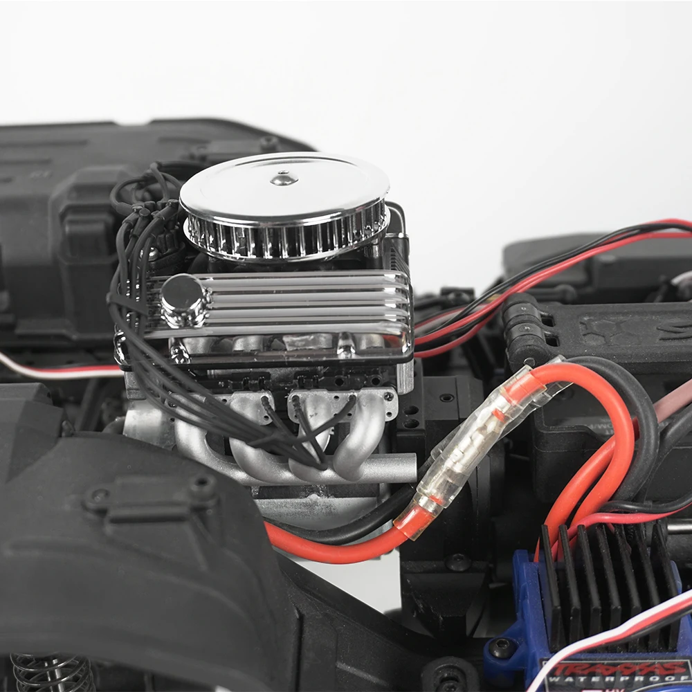 YEAHRUN-ventilador de refrigeración clásico V8 F82, radiador de Motor eléctrico simulado para TRX-4 SCX10 D90 1/10 RC Crawler, pieza de actualización de coche