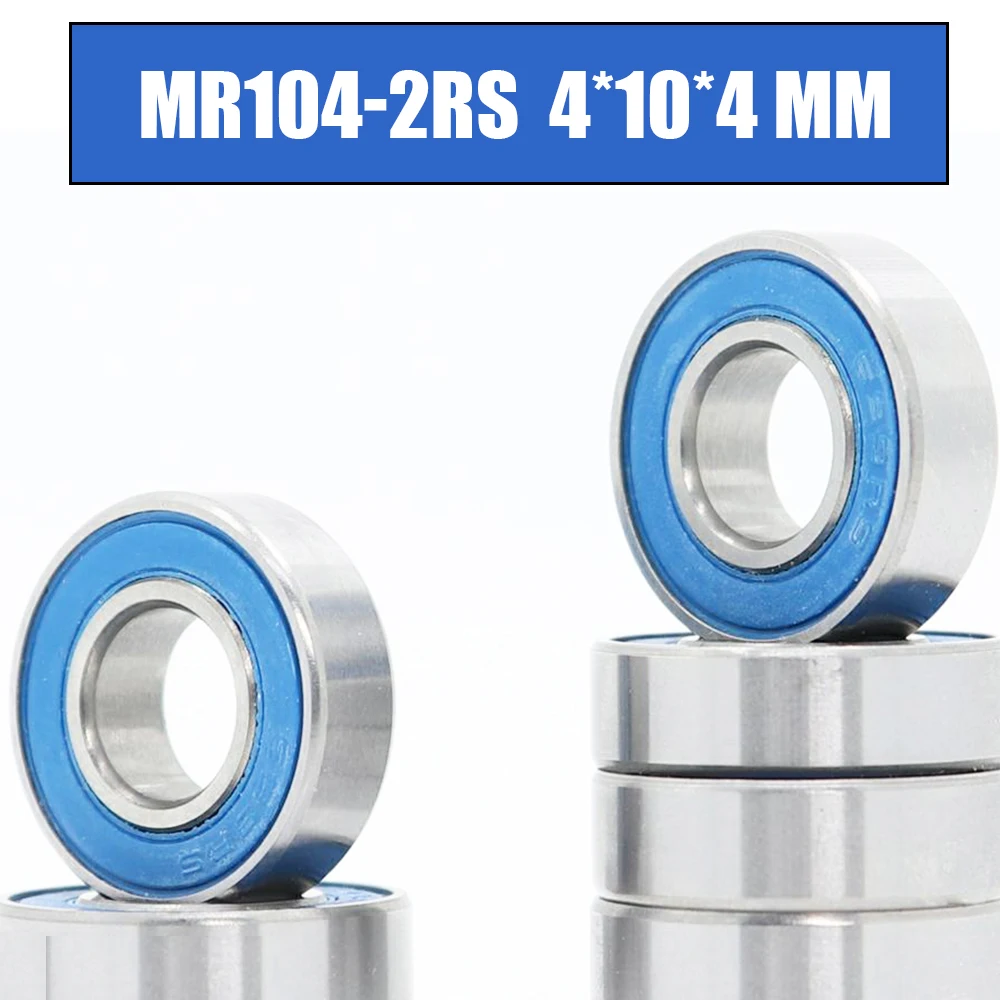 MR104RS Bearing 4*10*4 mm 10PCS ABEC-3 Hobby Electric RC Car Truck MR104 RS 2RS Ball Bearings MR104-2RS Blue Sealed