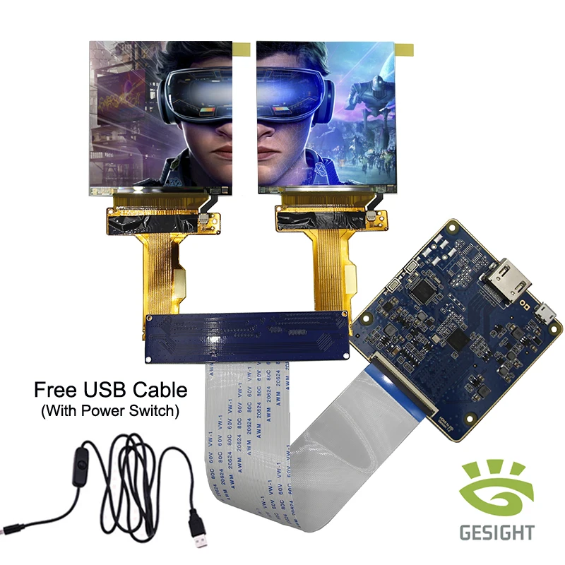 LS029B3SX04 2.9 Inch VR LCD TFT 1440x1440 60 Hz Dual MIPI Control Board For VR