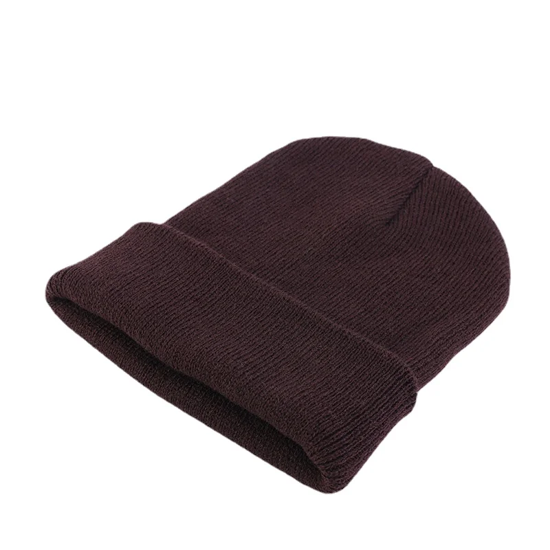 Sólido unisex inverno outono skullies & gorros bonnets de tricô