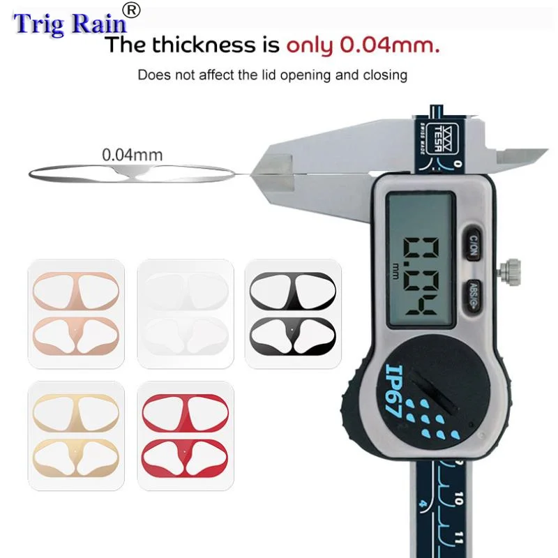 โลหะป้องกันฝุ่นสติกเกอร์สำหรับApple AirPods Caseป้องกันฝุ่นป้องกันสติกเกอร์ผิวสำหรับAir Podsอุปกรณ์เสริ...