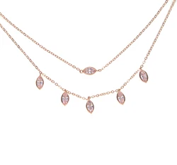 Free Shipping Fashion Statement Multi Layer Water Drop Cz Pendant Chain Hollow Square Shape Necklace Choker Collar Jewelry