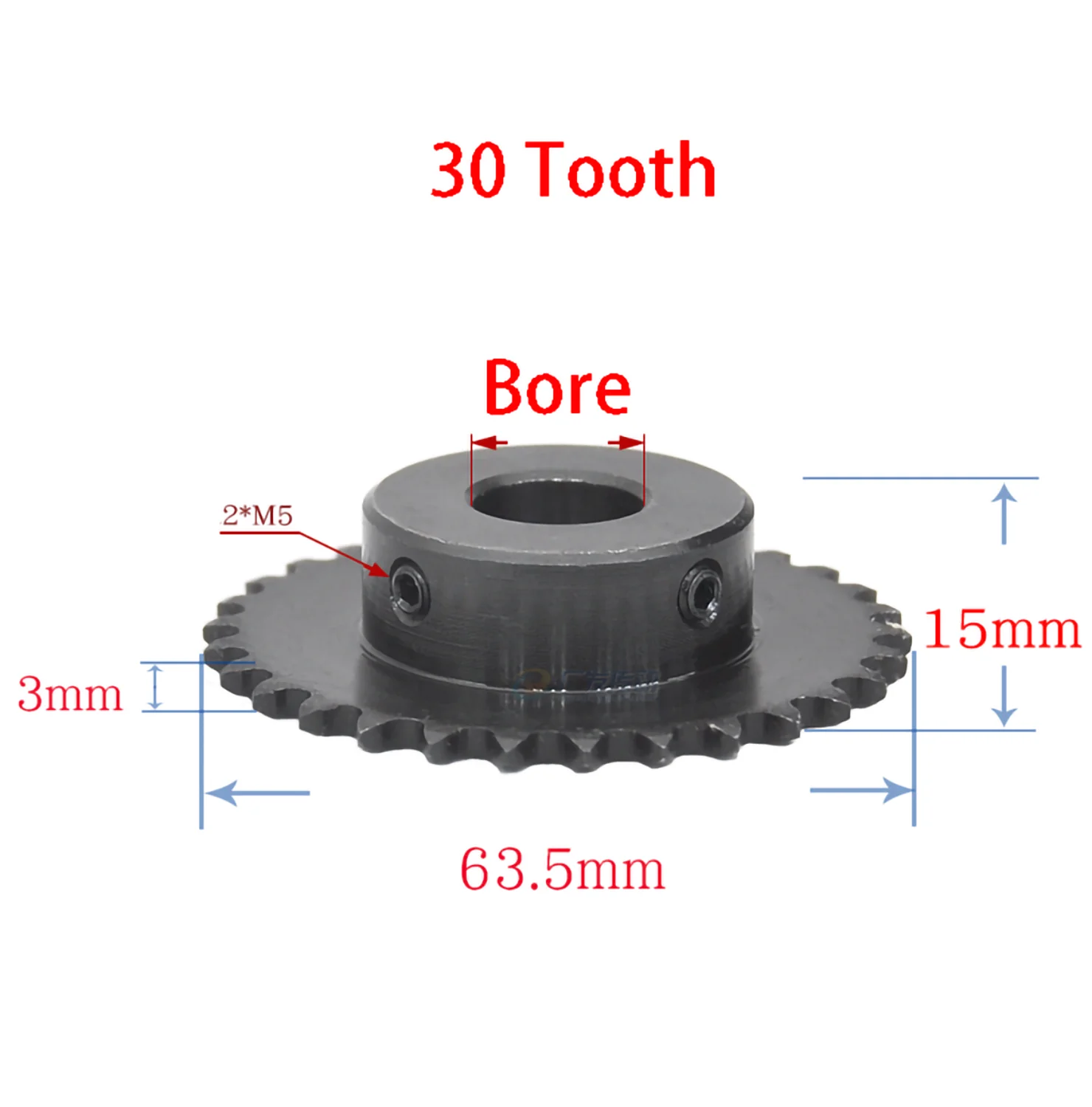 工業用スプロケットホイールモーター,キー溝穴,ドライブスプロケット,45 # スチール,20-40歯,10-20mm,04c,1個