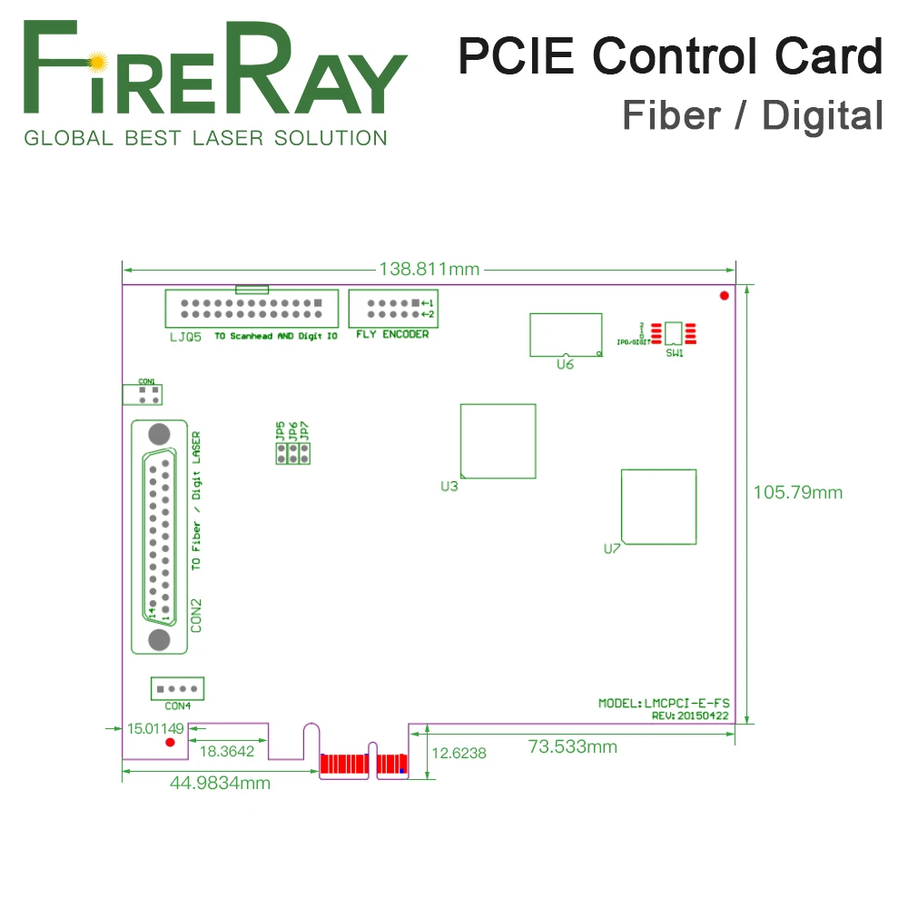 FireRay JCZ Laser Marking Machine Controller PCI-E Board Use For Fiber Laser Co2 Laser UV Laser Desktop Marking Machine