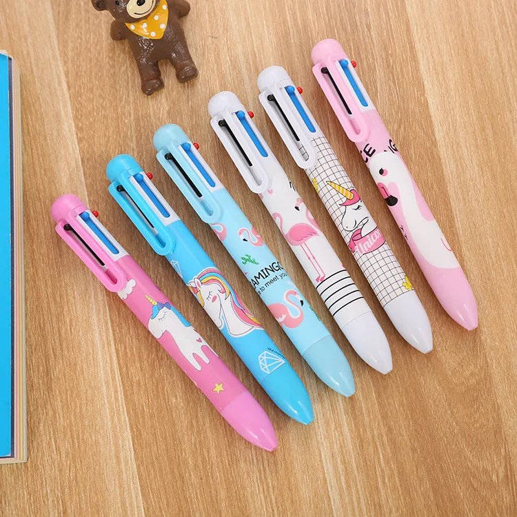 36pcs/set Unicorn Ball Pen Color Ballpoint Pen Lovely Student 6 Color Flamingos Pen Cartoon Unicorn Ballpoint Pen Factory