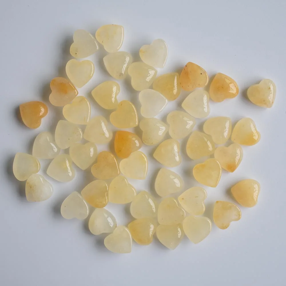 2020 neue hochwertige sortierte Naturstein-Herzform-Cabochons für die Schmuckherstellung, 10 mm, Großhandel, 50 Stück/Lot, kostenlos. – Detail 8