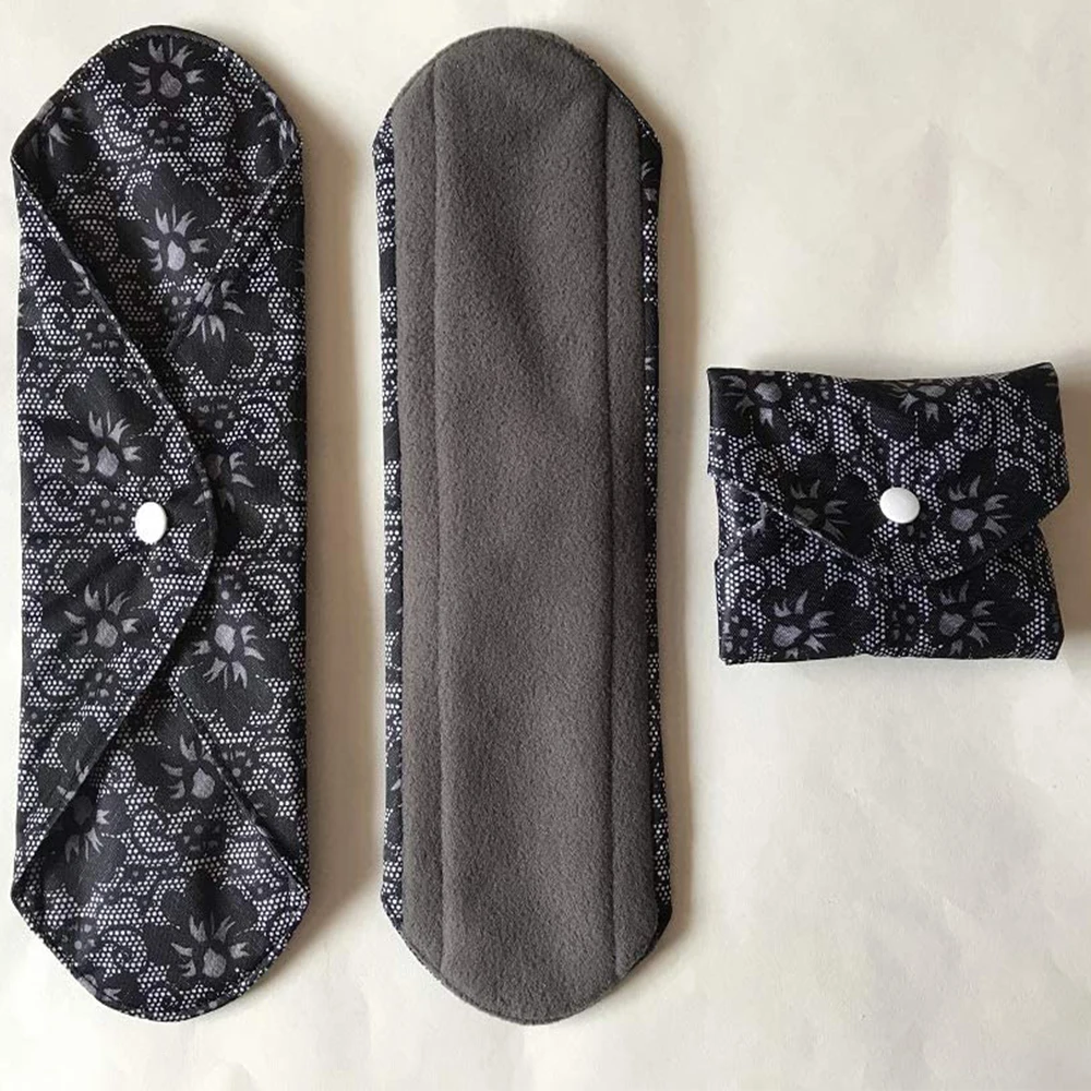 Sanitary Pads Reusable Cloth Menstrual Pads Washable Sanitary Towel Cloth Bamboo Menstrual Pads 6 PCS Cloth Pads With Wet Bag